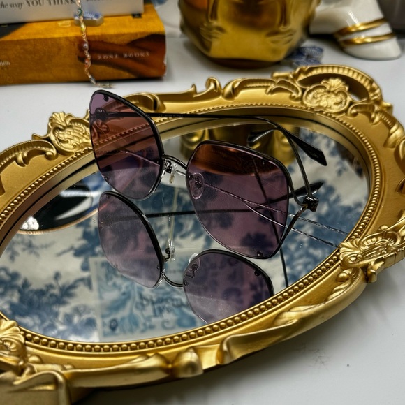 🆕 ALEXANDER MCQUEEN 🧿 NWOT AM0366S 003 Wire Rimmed Butterfly Shaped Glasses - Picture 13 of 16